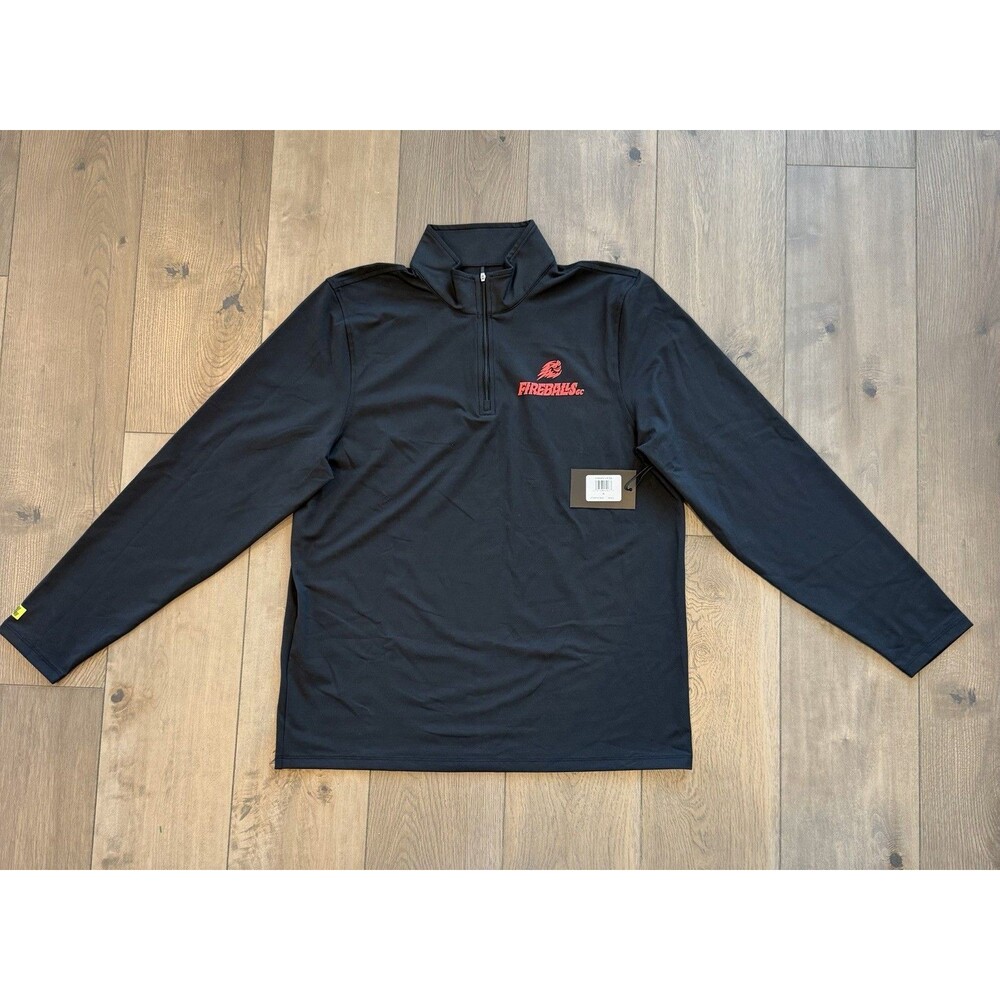 NWT LIV Golf Fireballs GC Quarter Zip Pullover Mens XL Black Sergio Garcia Tour